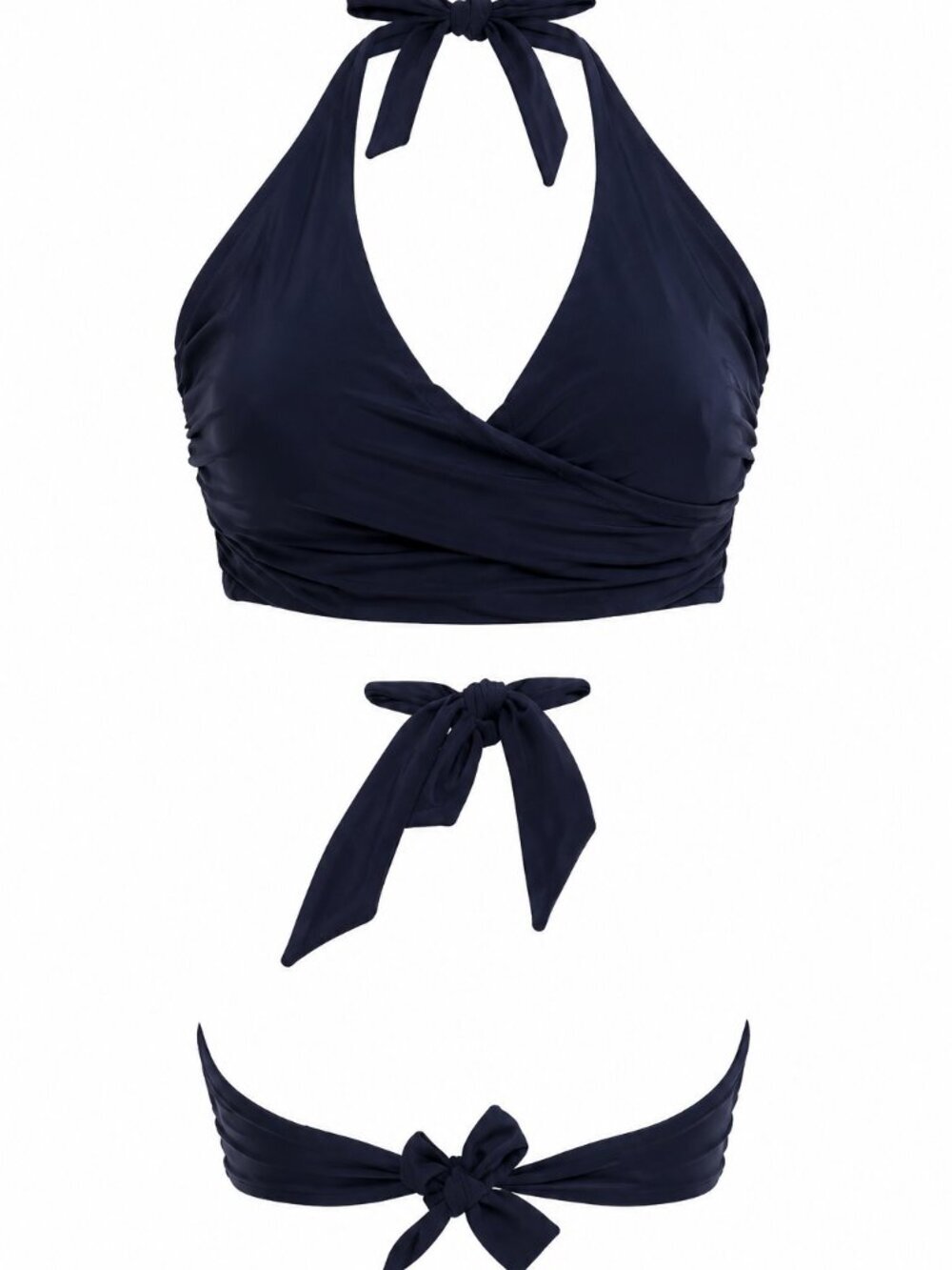 HEIDI KLEIN Underwire Bikini Navy Halter Top Size XL